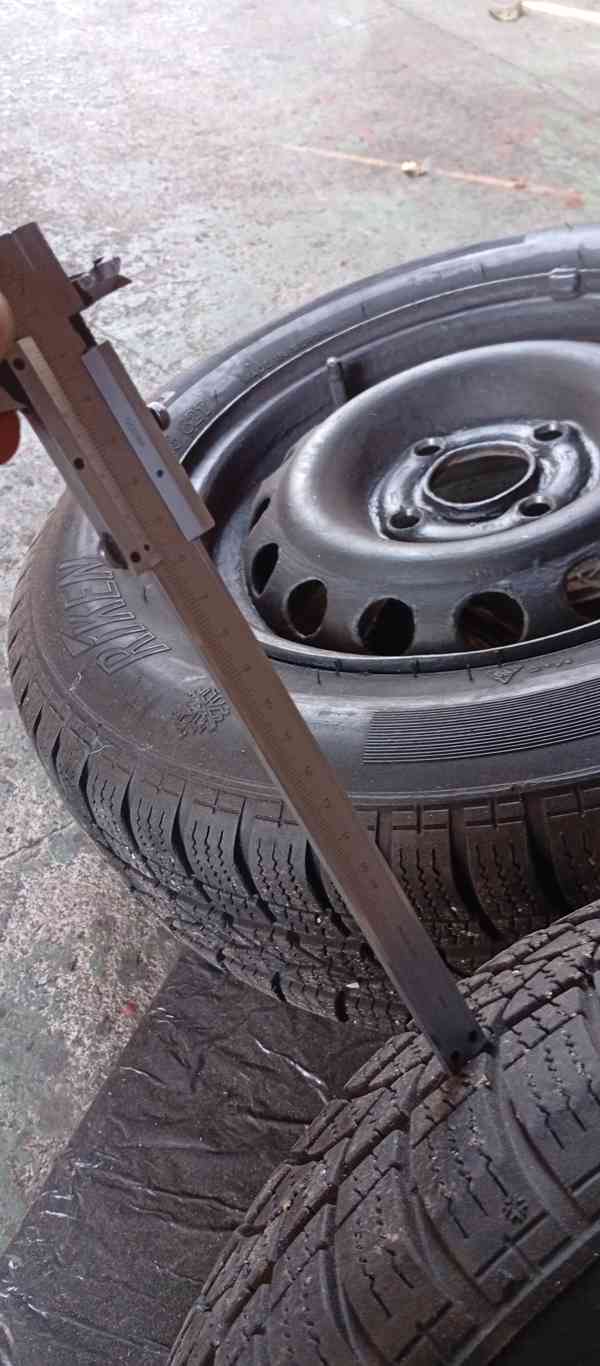 ORIGO OCELOVÉ DISKY 4x100 + ZIMNÍ 90% pneu 175/70R13+POKLICE - foto 9