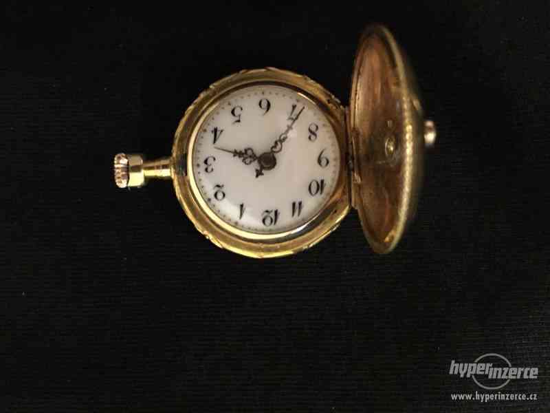 Zlaté kapesní hodinky s brilianty - foto 2