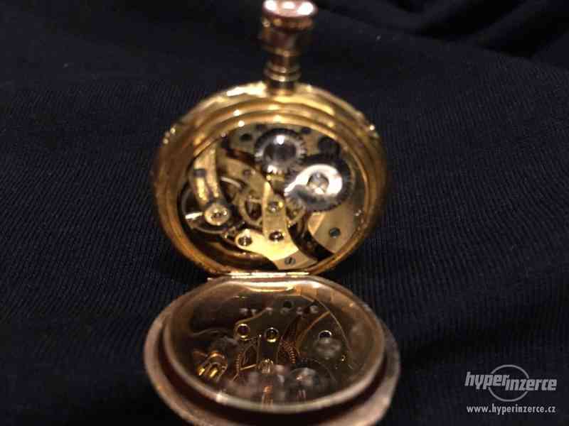 Zlaté kapesní hodinky s brilianty - foto 4