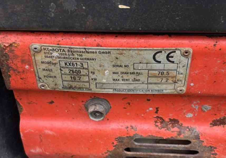 2.6t minibagr Kubota 3 lopaty - foto 6