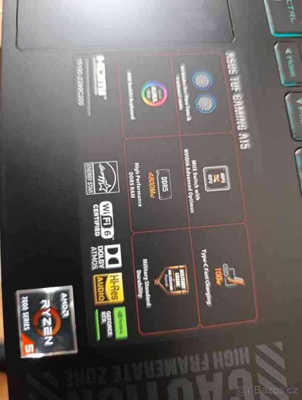 Herní notebook ASUS TUF Gaming A15 l RTX 4060 l Nvme - foto 2