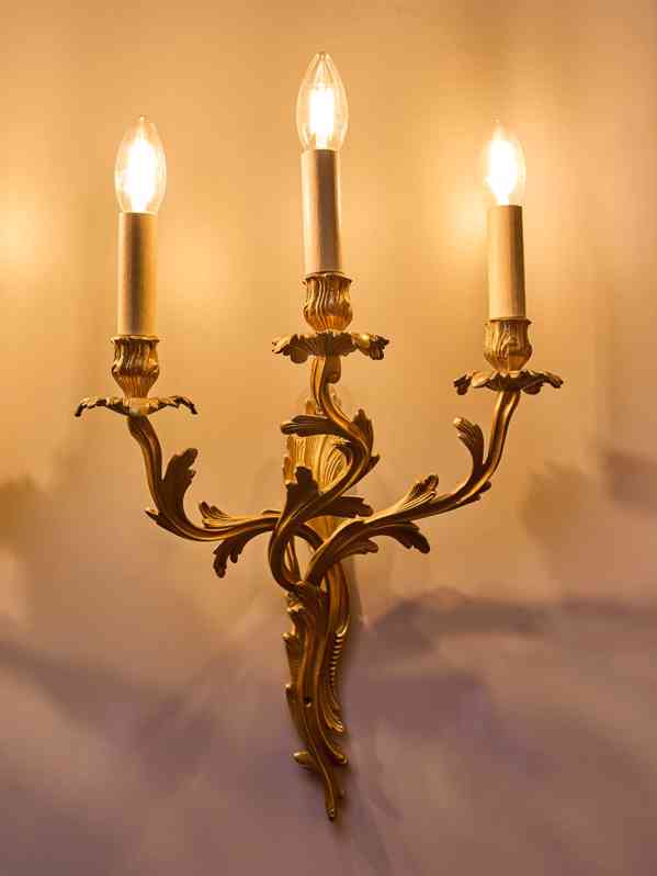 Párové tříramenné apliky / nástěnné lampy LudvíkXV - foto 8