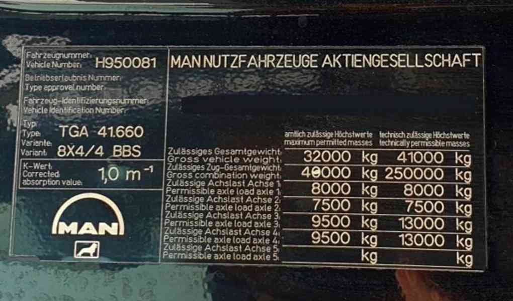 pera! 250t tahač 8x4 hydr. MAN TGA 41.660 - foto 5