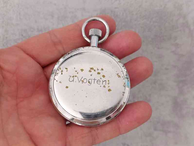 Zajímavé staré německé kapesní stopky Junghans 1/10s. - foto 15