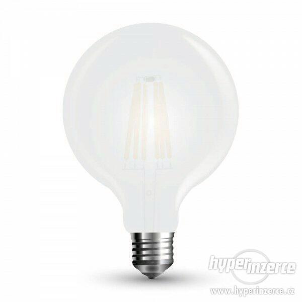 LED žárovka E27 7W 840lm G125 teplá, filament - foto 1