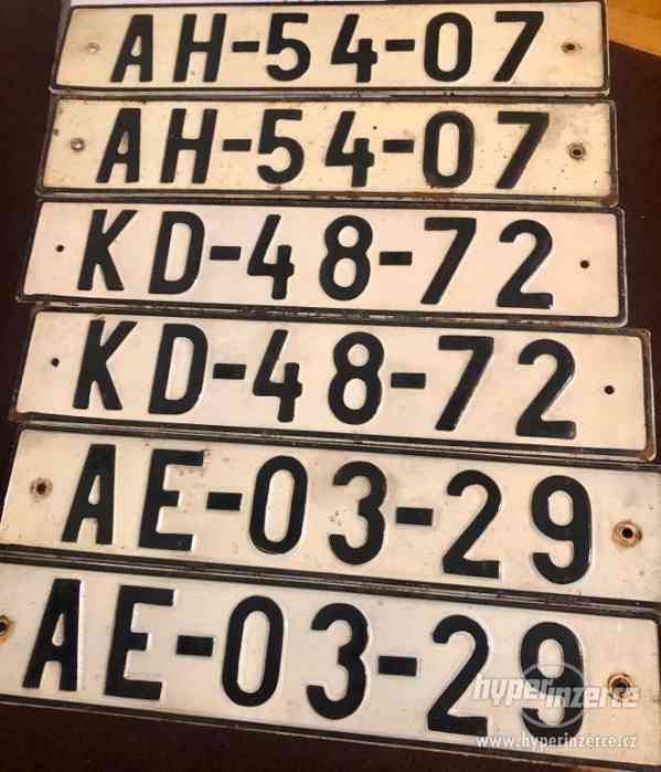 Koupím staré písmenkové značky, SPZ do sbírky ČSSR, ČR a SR - foto 2