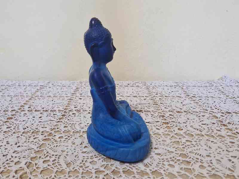 Vzácný Art Deco modrý Budha Curt Schlevogt Jablonec - foto 3