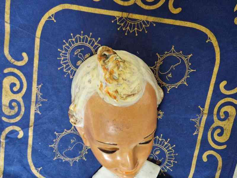 Krásná ručně malovaná Art Deco Maska Děvčátko Dívka Čechy - foto 6