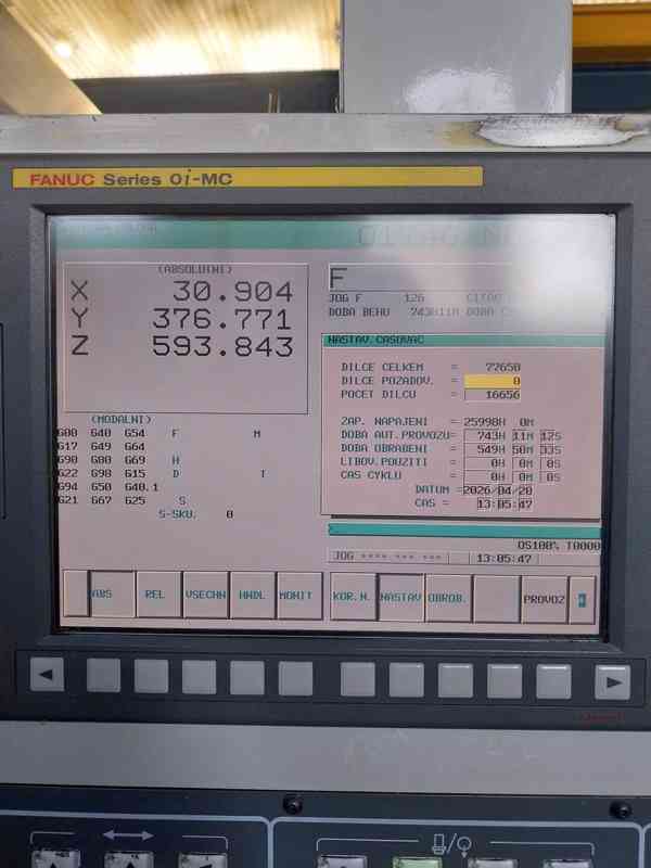 Použité CNC obráběcí centrum  VMF 1000, r. v. 2008 - foto 9