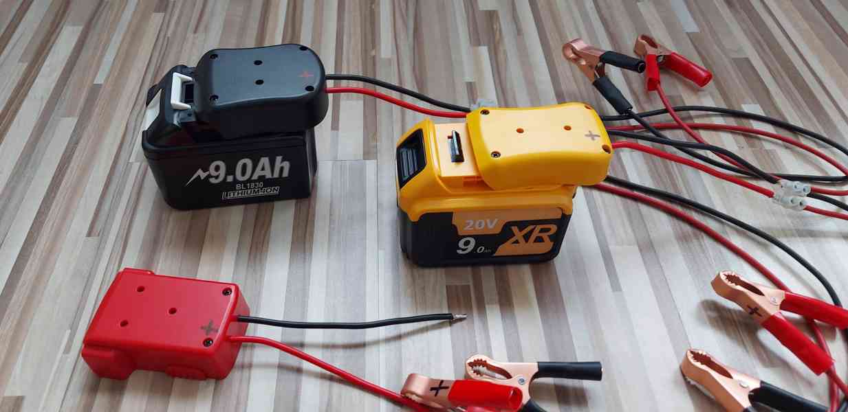 Startovací kabely+redukce pro Aku batrii Makita 18V-20V - foto 16