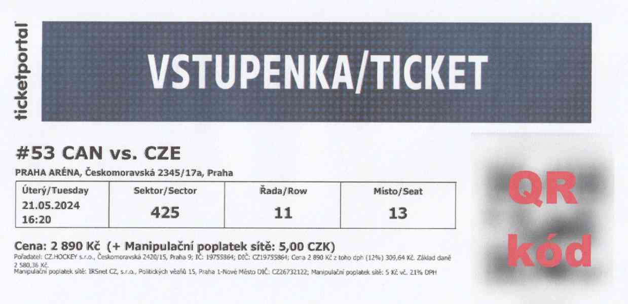 lístky na MS v hokeji 2024 bazar Hyperinzerce.cz