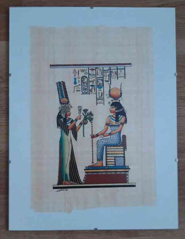 Prodám obraz z Egypta - originál papyrus 40x30cm - foto 1