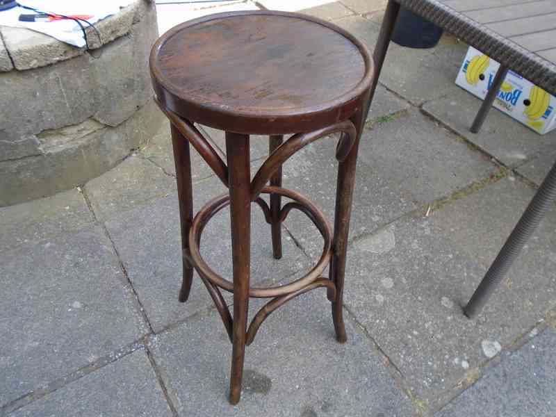 Starožitná barová vyšší židle židlička Ton Thonet 73 pěkná - foto 2