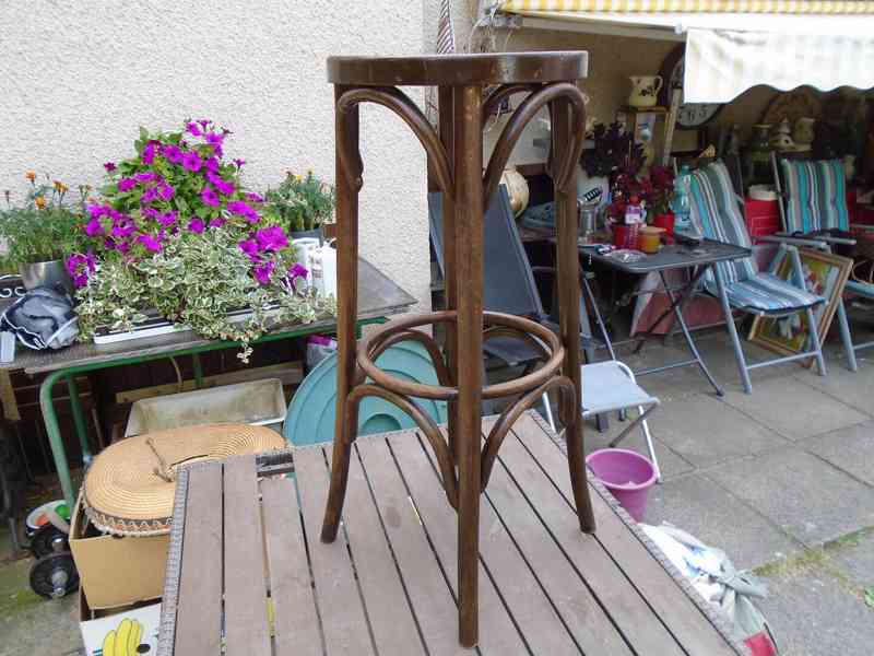 Starožitná barová vyšší židle židlička Ton Thonet 73 pěkná - foto 4
