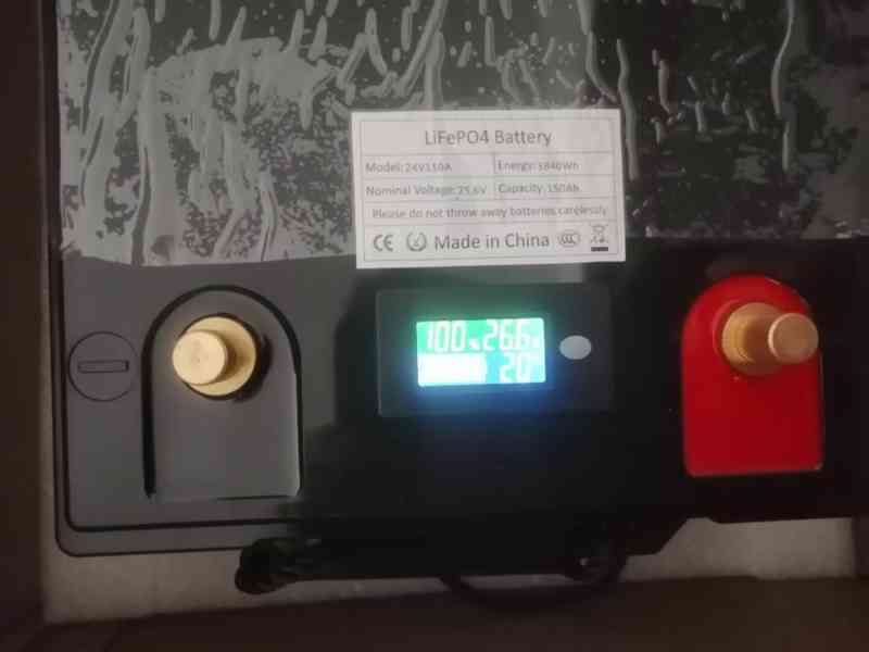 LiFePO4 baterie 24V 150Ah Vestavěná BMS Nová - foto 4