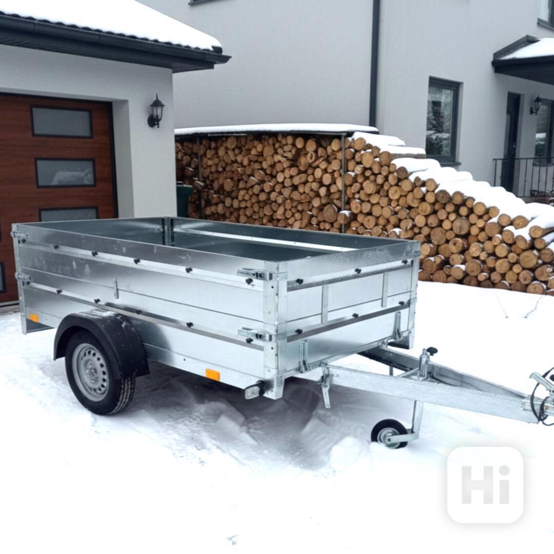 Přívěsný vozík sklopný NOVÝ–AKČNÍ SET S NÁSTAVBOU BOČNIC,DPH - foto 1