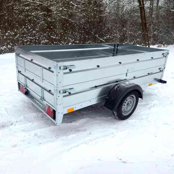 Přívěsný vozík sklopný NOVÝ–AKČNÍ SET S NÁSTAVBOU BOČNIC,DPH - foto 5