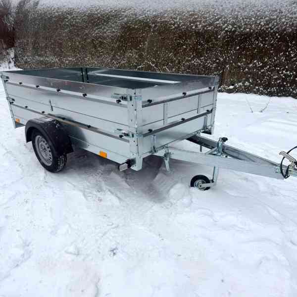Přívěsný vozík sklopný NOVÝ–AKČNÍ SET S NÁSTAVBOU BOČNIC,DPH - foto 3