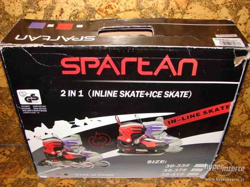 Brusle SPARTAN 2v1 černé nastavitelné in-line, zimní věci