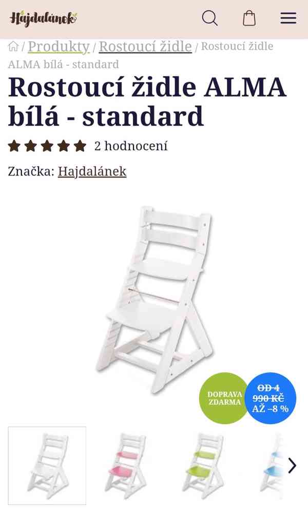 2 rostoucí židle do 120 kg - foto 3