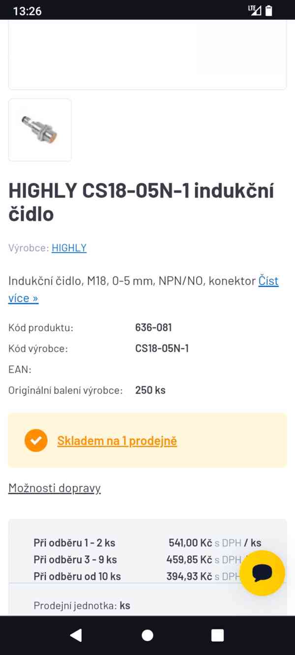 9 kusů indukční čidlo HIGHLY CS18-05N-1 Vnější průměr těla z - foto 4