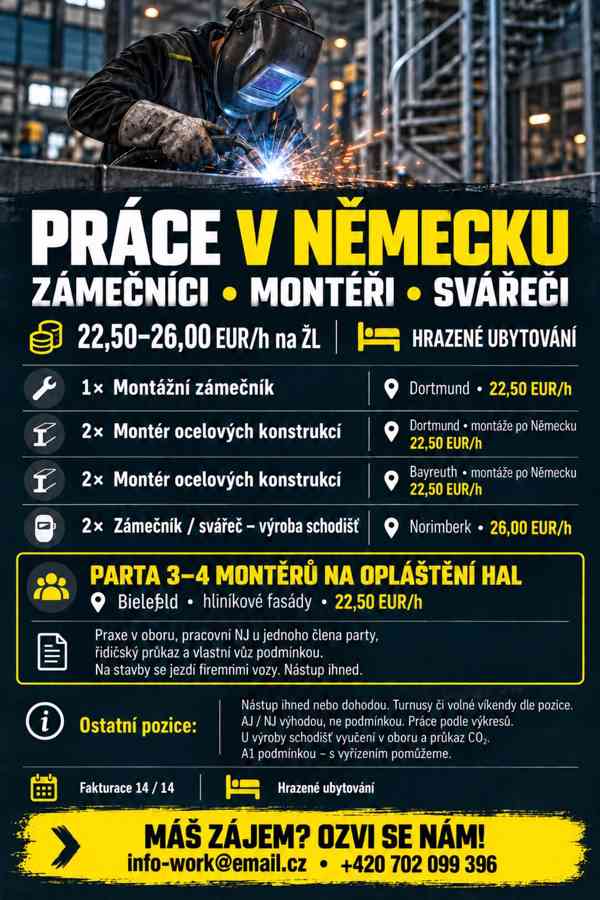 Montér ocelových konstrukcí - lezec, svářeč