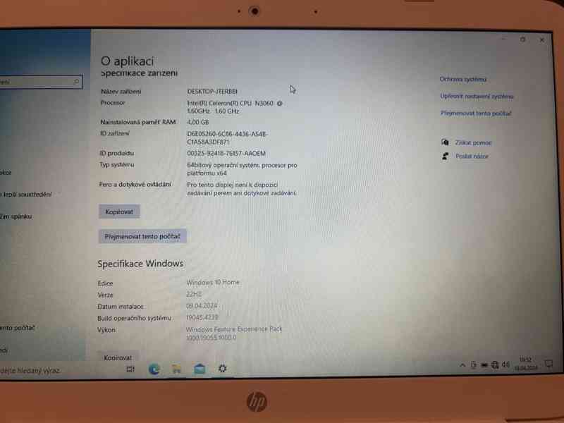 14" notebook HP Stream 14-ax006nc - jako nový - foto 3