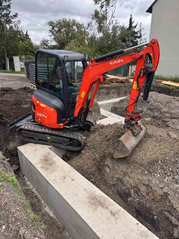 Zemní a výkopové práce bagr terénní úpravy přípojky drenáže - foto 6