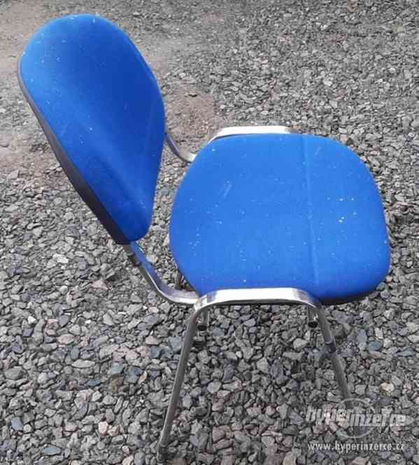 Židle modrá kancelářská, nohy ovál (14964.) - foto 2