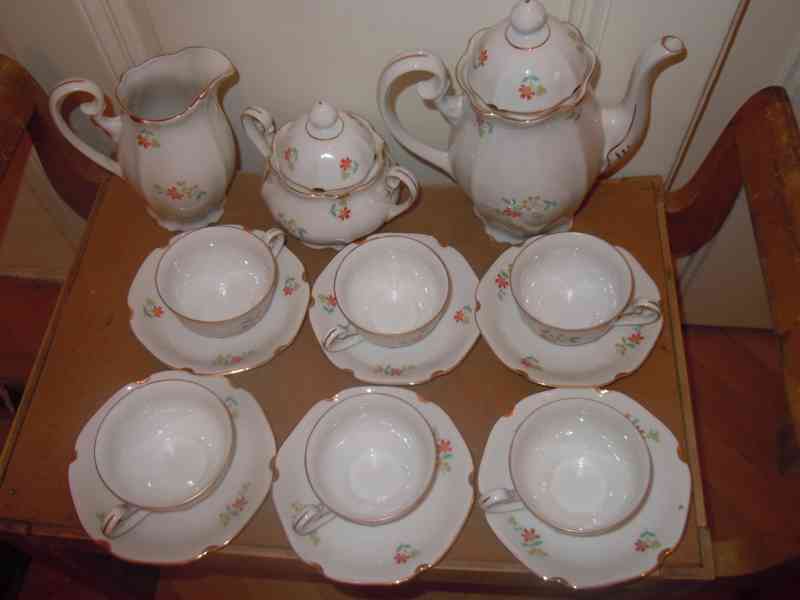 Starožitný porcelánový čajový servis z Dubí - foto 5