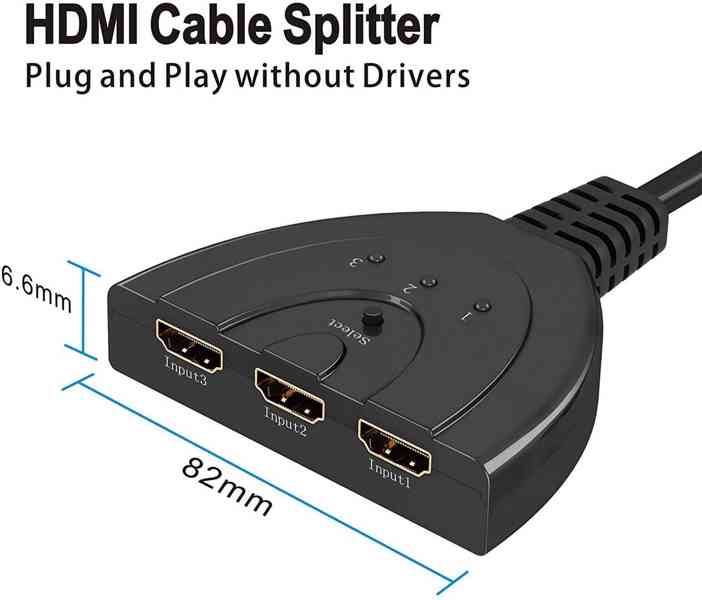 HDMI roztrojka pro připojení více zařízení do jednoho Hdmi - foto 6