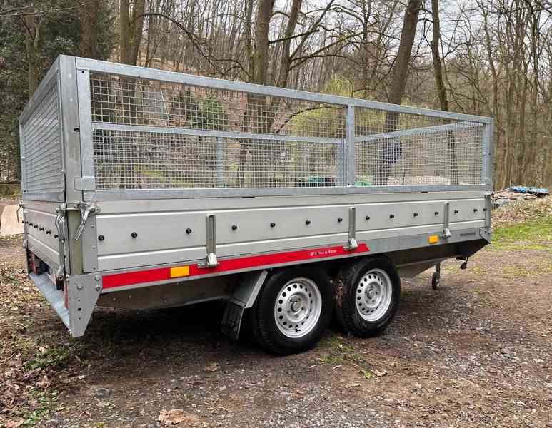 Valníkový přívěs 2 000 kg, 1,7x3,2m, nadstavba, alu nájezdy - foto 5