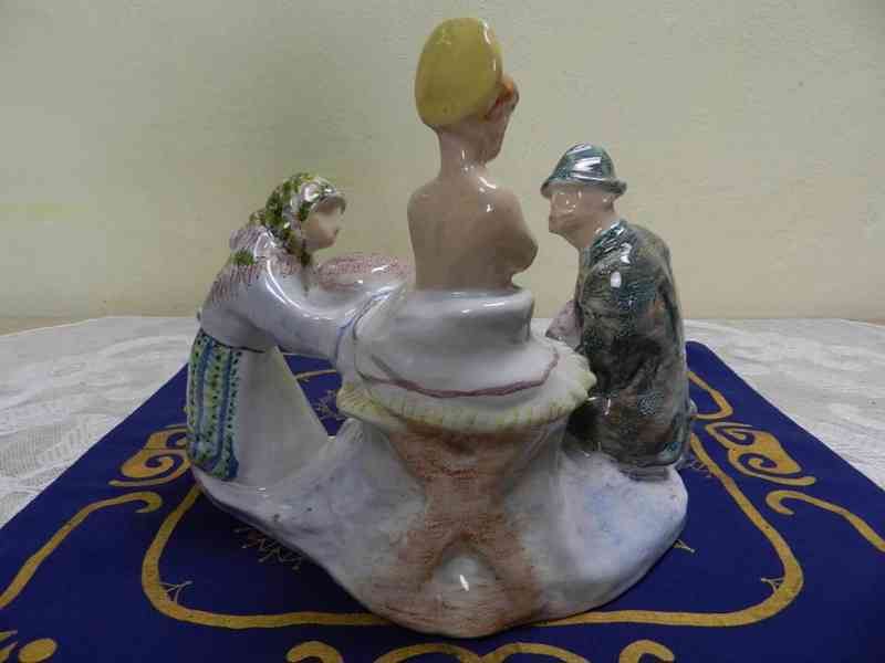 Krásné staré keramické Sousoší  Betlém Ježíšek  - foto 6