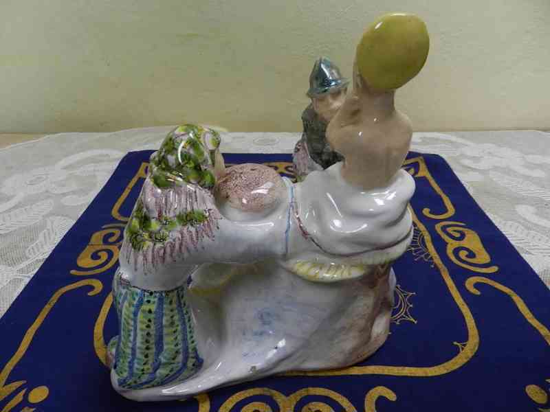 Krásné staré keramické Sousoší  Betlém Ježíšek  - foto 7