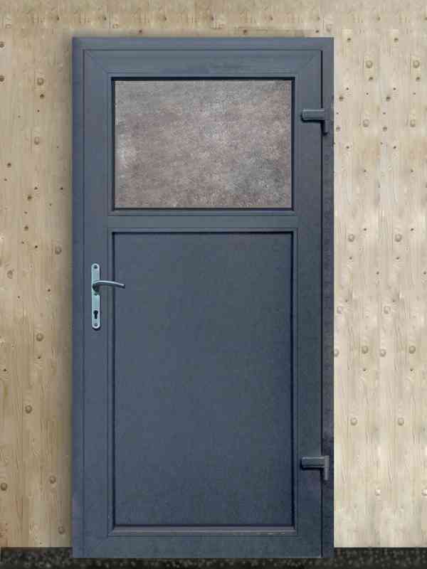 Plastové dveře vchodové antracit 1/3 88x198,98x198