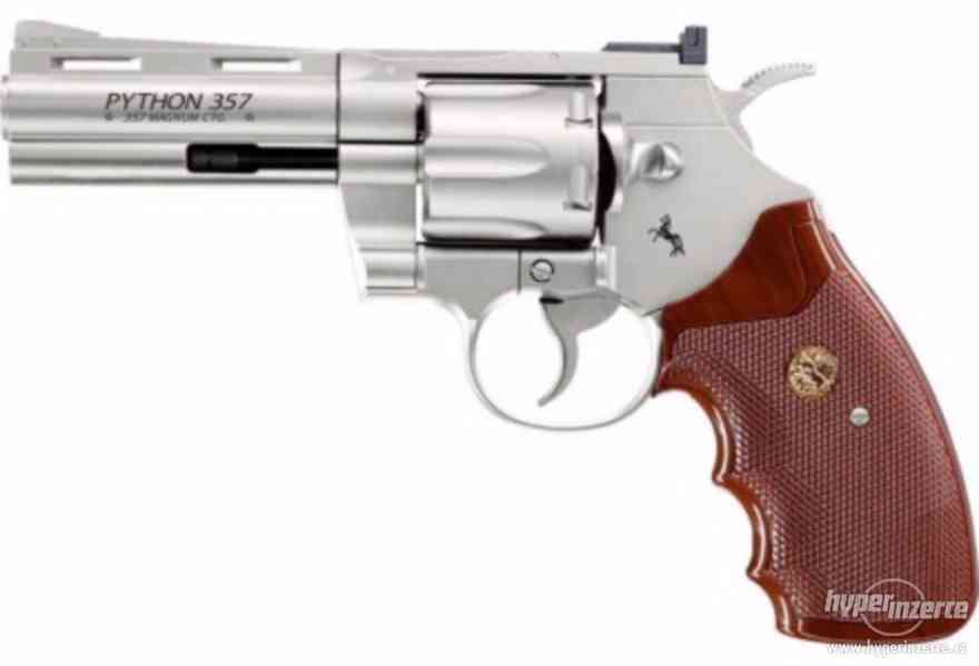 Vzduchový revolver Colt Python 4" nikl - foto 1