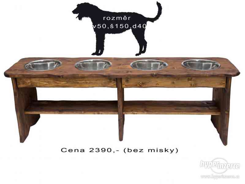Dřevěné stolky pro psy,stojan na misky - foto 5