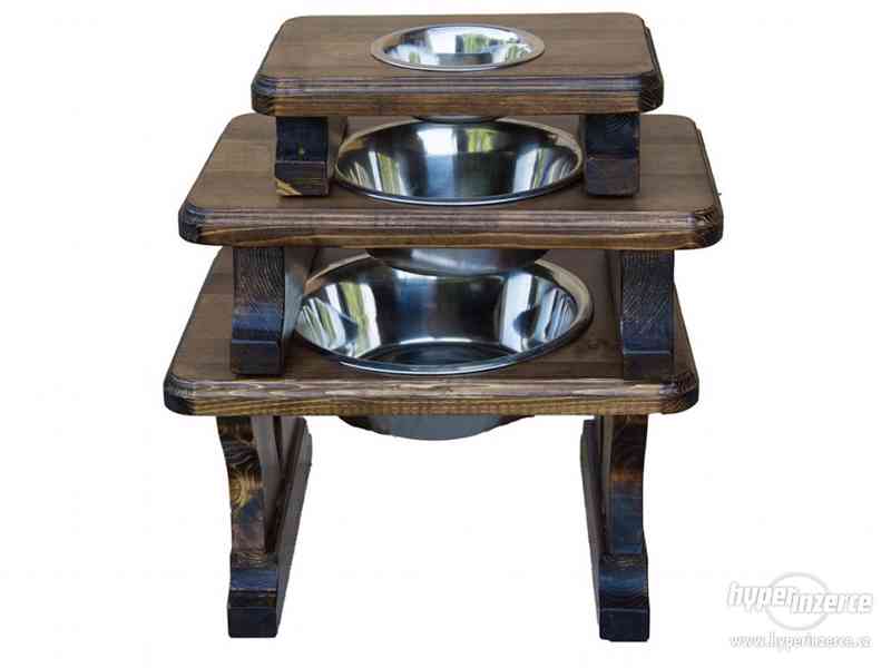 Dřevěné stolky pro psy,stojan na misky - foto 7