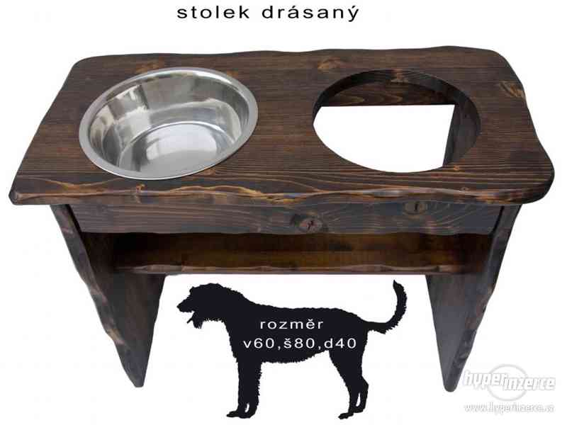 Dřevěné stolky pro psy,stojan na misky - foto 9