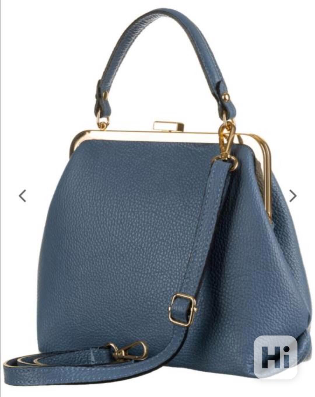 Luxusní dámská kožená kabelka Peterson modrá  - foto 1