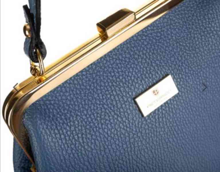 Luxusní dámská kožená kabelka Peterson modrá  - foto 3