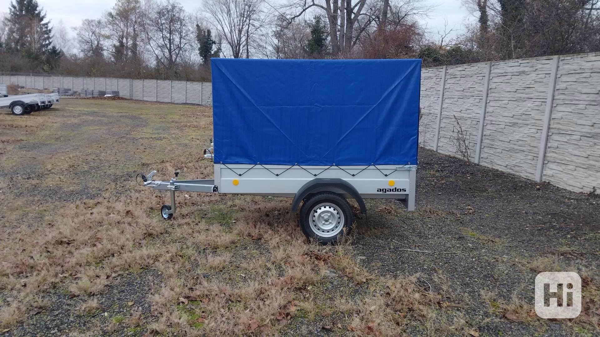 Přívěs AGADOS HANDY 7 N1, 750 KG+PLACHTA 1,34 M +OP.KOLEČKO - foto 1