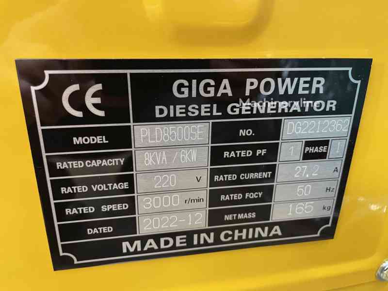 Nový tichý dieselový generátor Giga Power PLD8500SE 8 kVA - foto 5