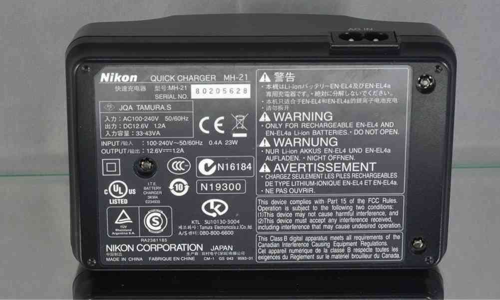 NIKON MH-21 *Nabíječka pro baterie Nikon EN-EL4/4a - foto 3