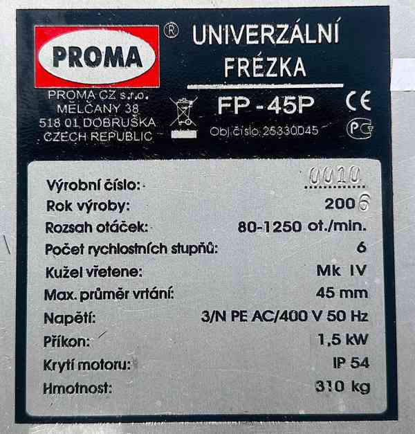 Frézka univerzální FP – 45 P - foto 12