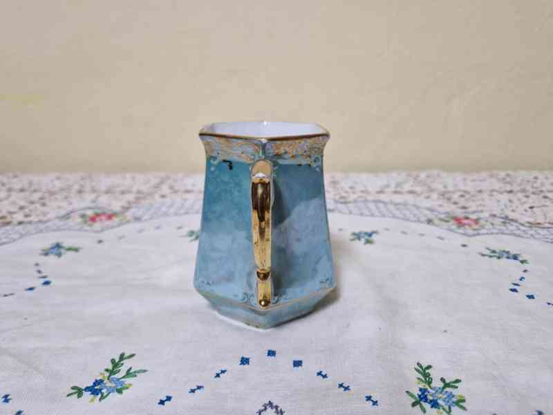 Vzácný starý zlacený malovaný Hrnek Vejprty - foto 6