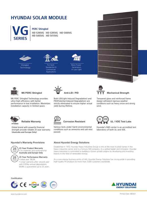 Vyprodej - solární panely Hyundai 410 Wp - platné SVT kódy - foto 2