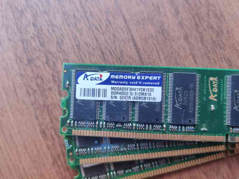 2× 512MB DDR400 RAM A-DATA (PC3200) do stolního počítače - foto 2