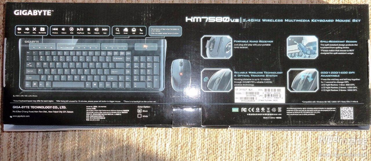 Bezdrátová klávesnice s myší GIGABYTE KM7580 CZ - foto 3
