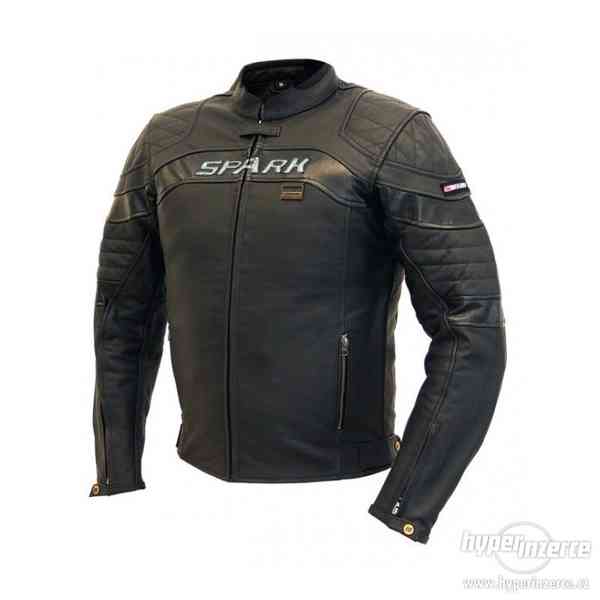 Pánská kožená moto bunda Spark Dark, černá XL - foto 1